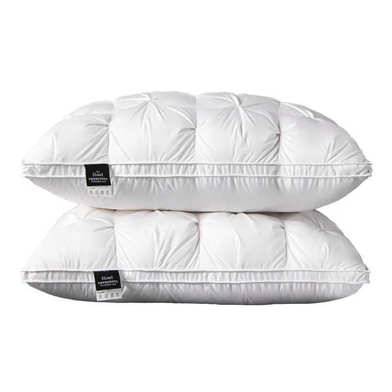 High end down comfortable hotel style down pillow down pillow core cotton white adhesive 3D certificate down pillow core Y240930