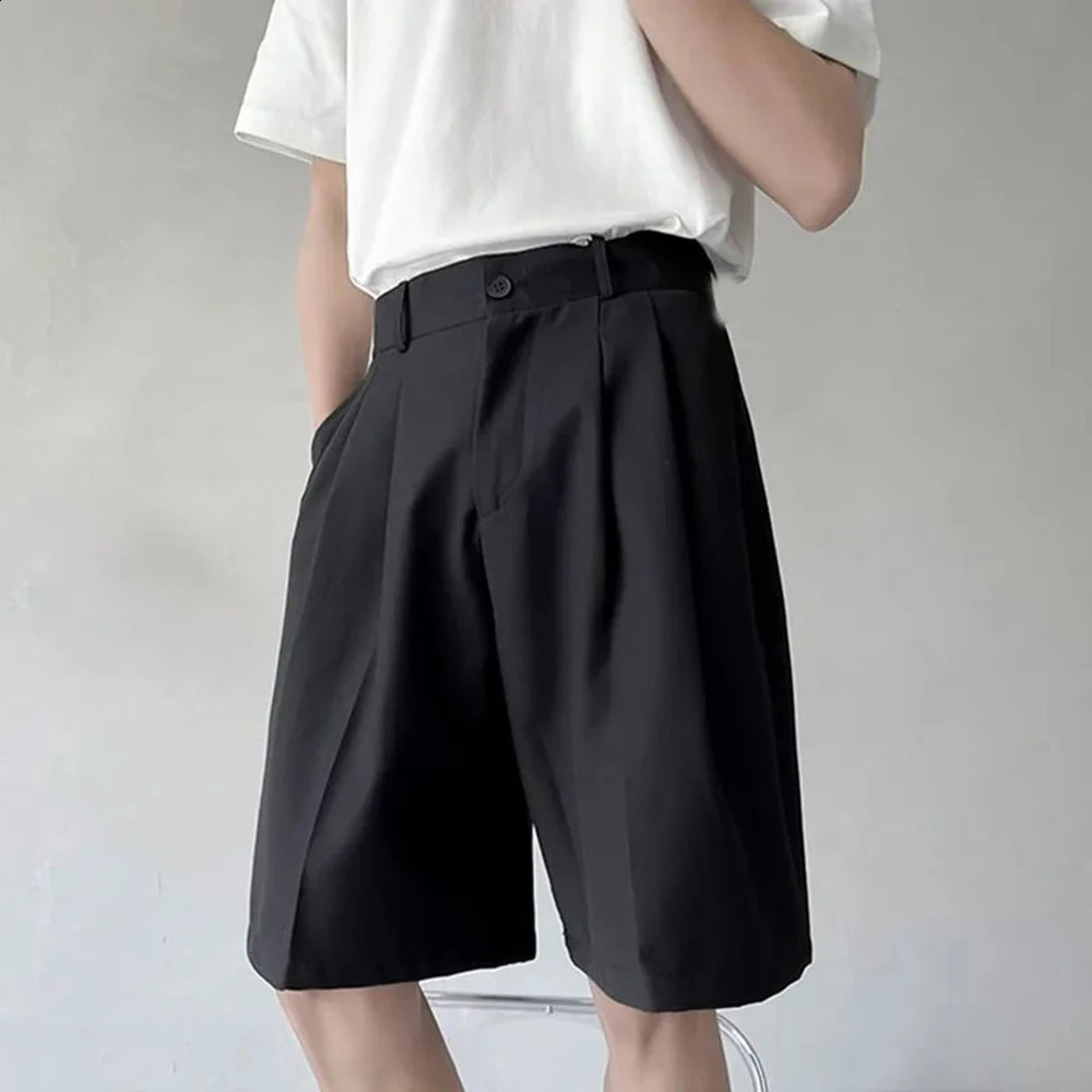 Mens fashion UK set shorts summer loose wide leg Y2k shorts fashion dress casual one-fifth pants mens clothing 240929