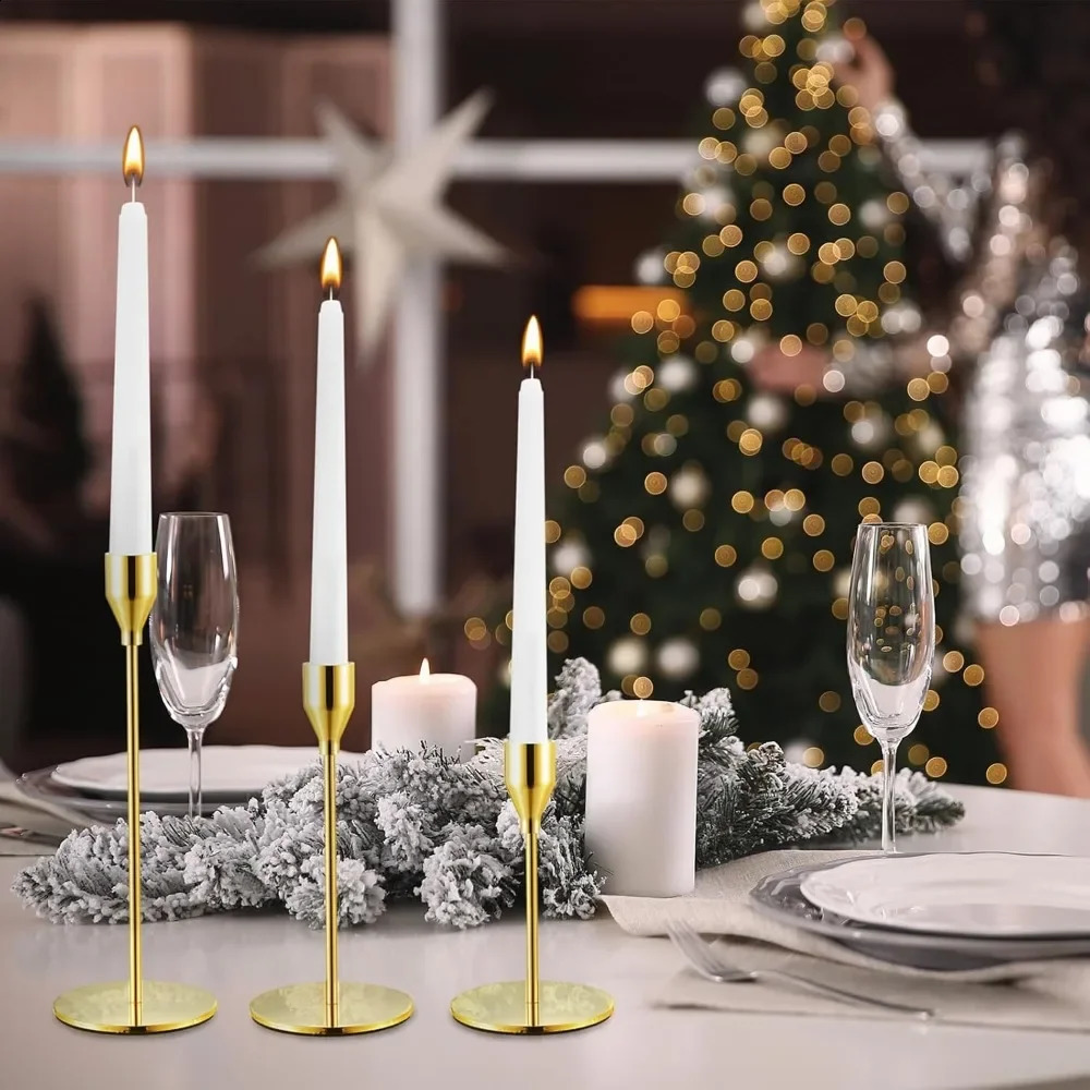 Candlestick Holders Bulk for Taper Metal Tall Candle Stick Stands Fit 079 in Thick CandleGold 24 Sets 240923