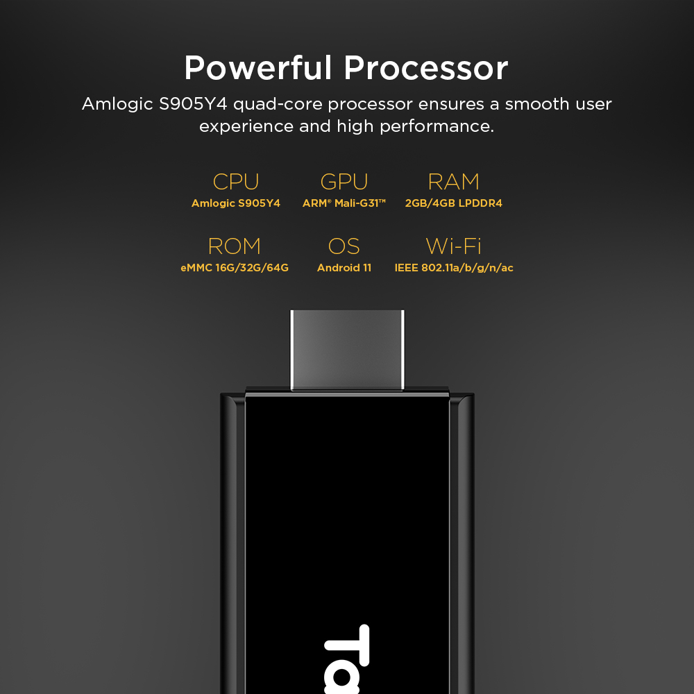 TANIX TX9 Android 11 O TV Stick Dongle Box AV1 Amlogic S905Y4 2GB 16GB DDR4 2.4G&5G Dual WIFI BT5.0 4K