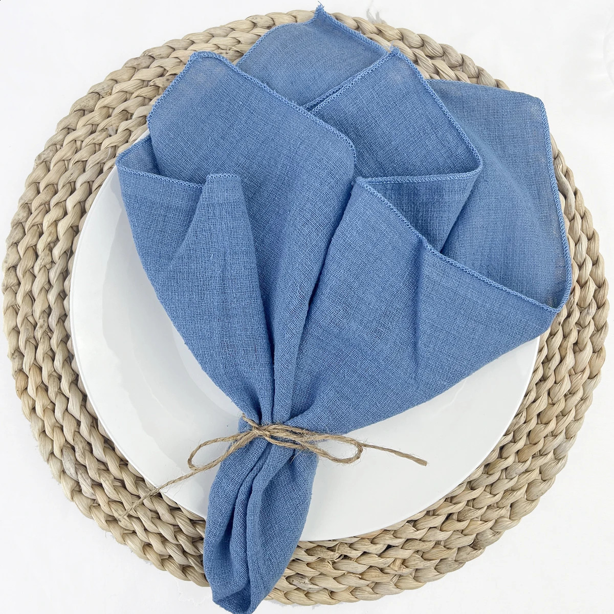 24 pieces of fabric napkins cotton Gauze 30x30CM napkins vintage cheesecake wedding party countryside dining table decoration 240930