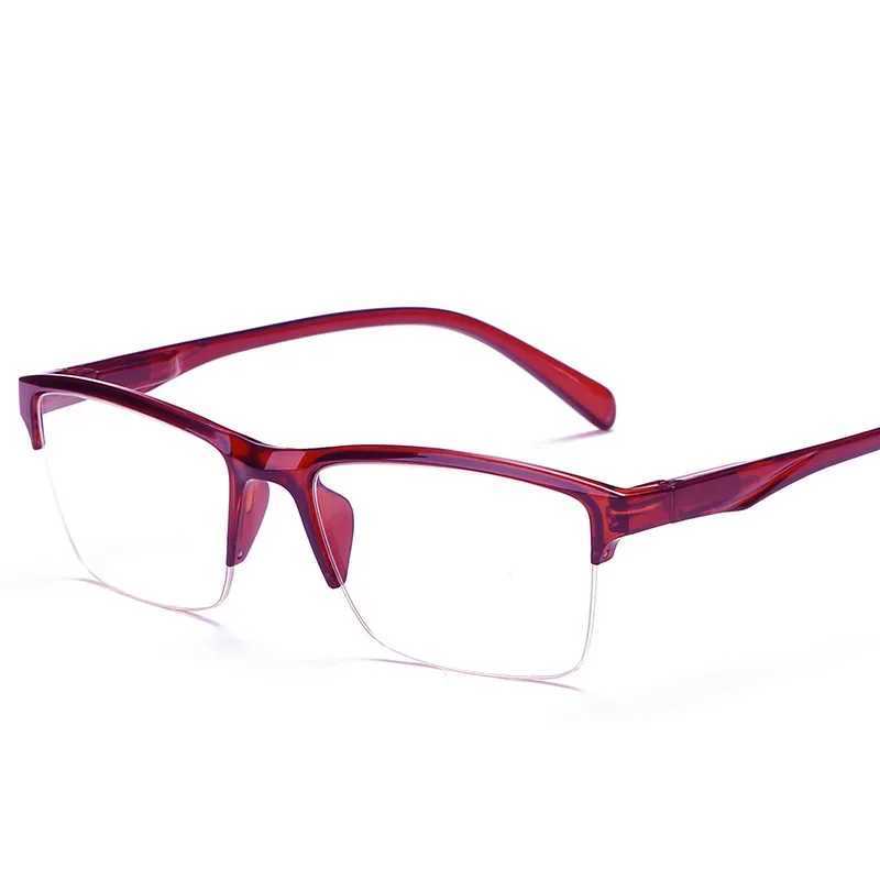 Ultralight Square Half Frame Reading Glasses Presbyopic Glasses Men Women +0.25 0.5 0.75 1 1.25 1.5 1.75 2 2.25 2.5 2.75 3XJ240907