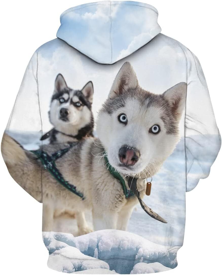 Hoodie for Mens Womens Novelty Siberian Husky Print Hoodie Animal Hoodies Sweatshirt for Men Women Graphic Hoodies sweatshirt cool