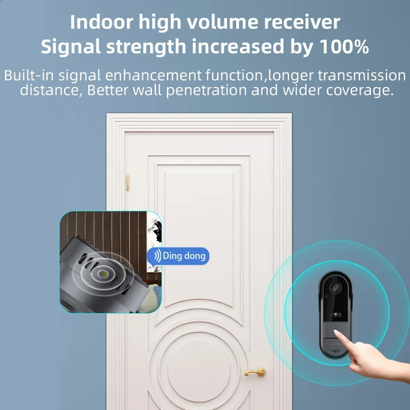 Tuya wireless doorbell waterproof WIFI video smart home by Bell camera button welcome by Chime Security for home apartments 240925