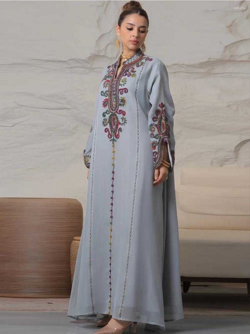 Ethnic Clothing Muslim Abaya For Women Party Dresses Embroidery Long Robe Eid Ramadan Dubai Abayas Kaftan Arab Jalabiya Modest Vest