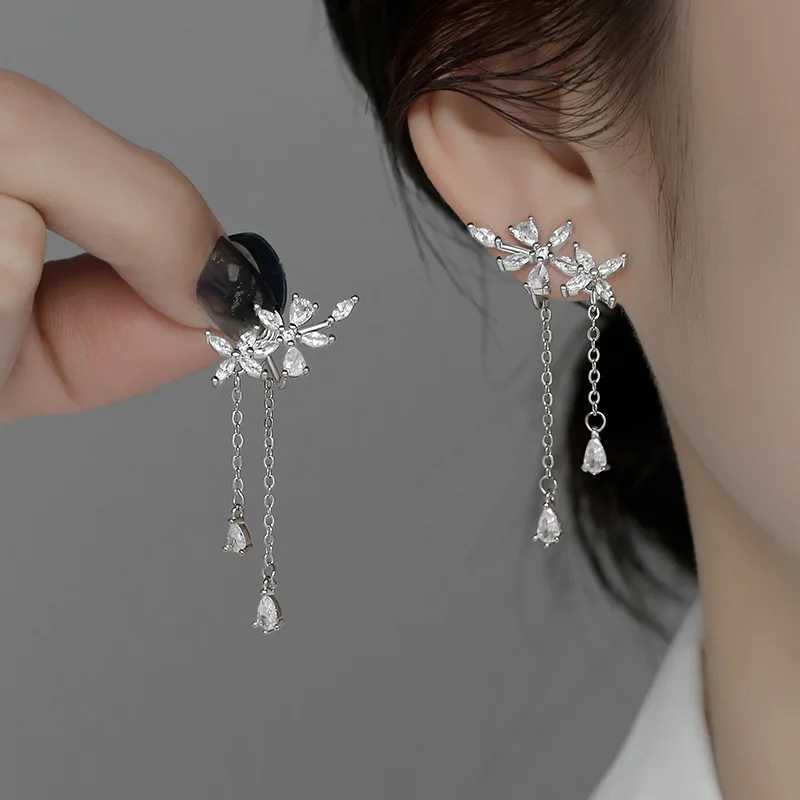 New 925 Sterling Silver Long Tassel Earrings Charm Exquisite Floral Women Earrings Beautiful Jewelry for Friends Birthday GiftX240928
