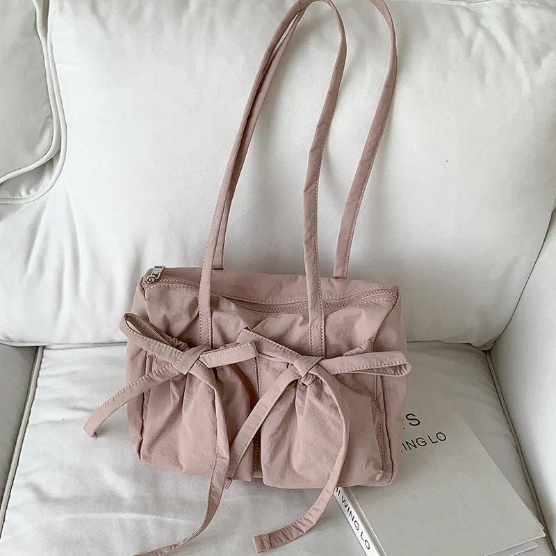Shoulder Bags Miyagawa Bow Zipper Causal Large Capacity Women's Simple Solid Color Nylon Commuter fa53 4