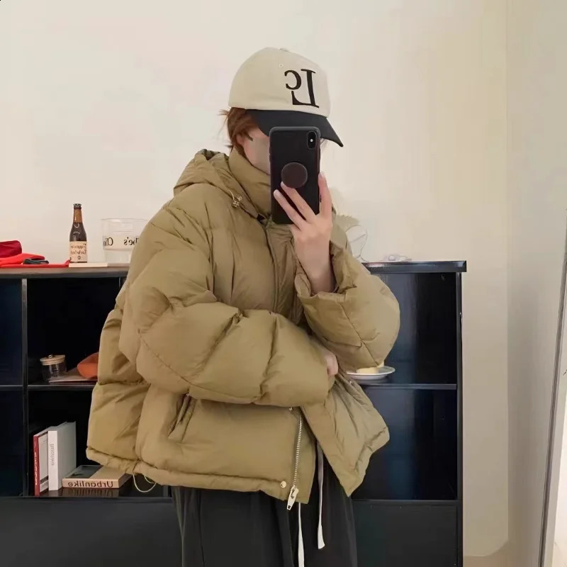 Womens winter coat autumn and winter styles white duck down jacket hooded jacket Korean version thick warm jacket 240926