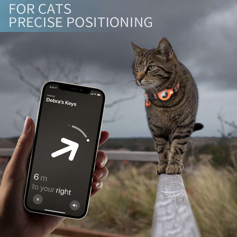 Hot Sale Adjustable Breakaway Buckle Reflective Anti-Loss Cat Collar With PU Airtag Holder