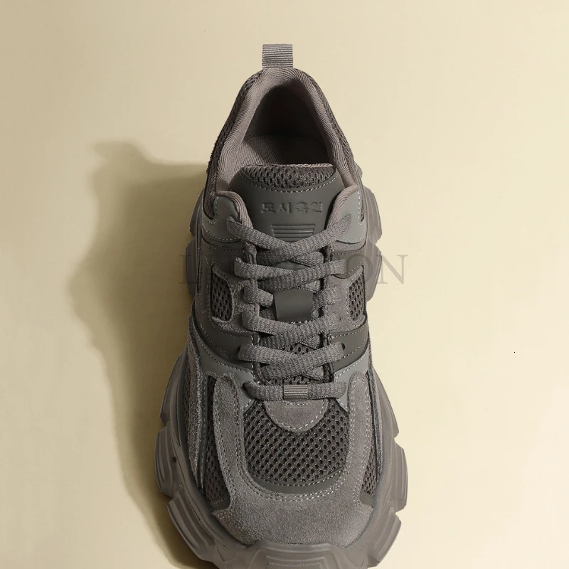 Casual fully matched sports shoes womens thick soled high with added chunky training shoes lace breathable mesh tennis shoes 240930