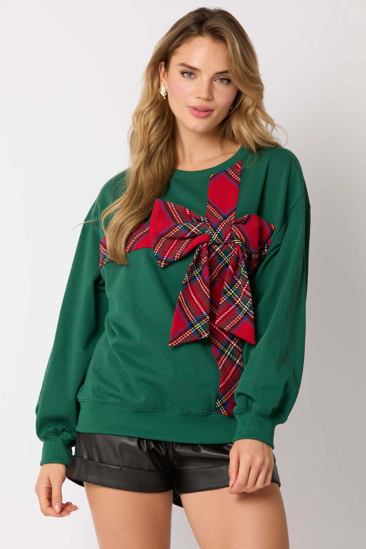 2024 Autumn/Winter Big Bow Hoodie Printed Long Sleeve Shirt for Women