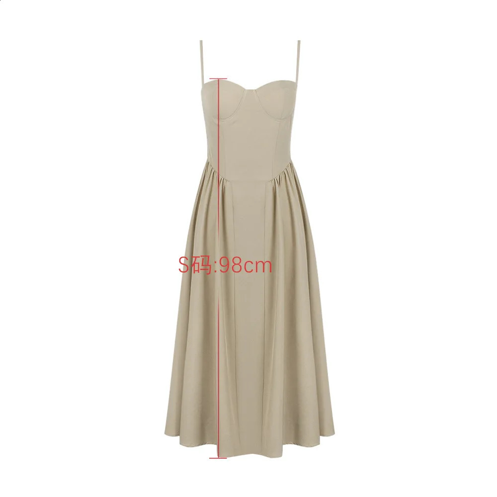 Mingmingxi Elegant Dress for Summer Pink Spaghetti Strap Midi with Pocket Long Party Dresses Holiday Women Clothing 240929