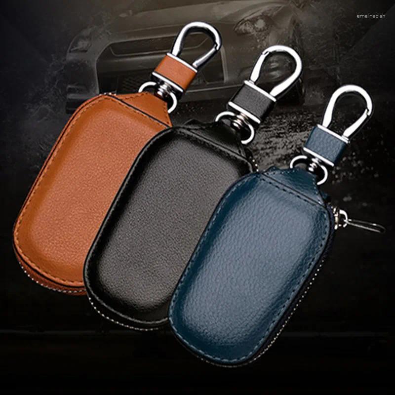 Keychains Car Keychain Covers Men Key Holder Leather Bag Wallets Housekeeper Keys Organizer Zipper Case Pouch Keyring