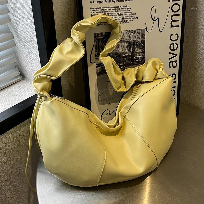 Shoulder Bags Fashion 2024 Women's Underarm Dumpling Buns Hobos Large Capacity Totes Leather Brand