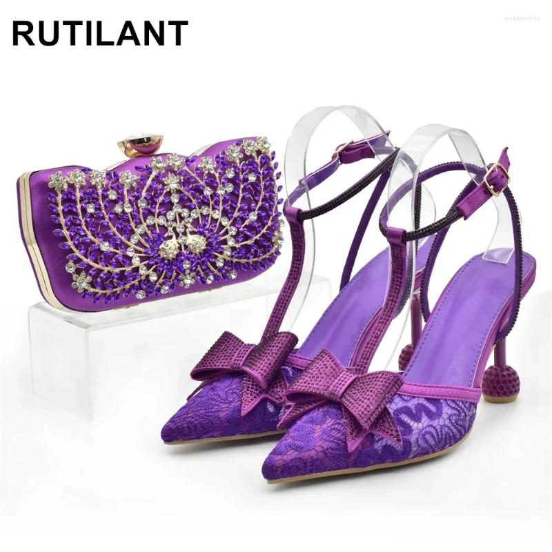 Dress Shoes Arrival Shoe With Matching Bag Set Women's Pumps And Handbag For Wedding Party Prom Evening Combo