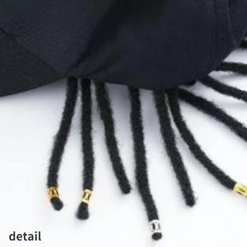 Reggae Rap Cold Hat Mens Hip Hop Knitted Hat Fear Hat Mens Lock Wig Zipper Fashion Punk Beanies Mens 240924