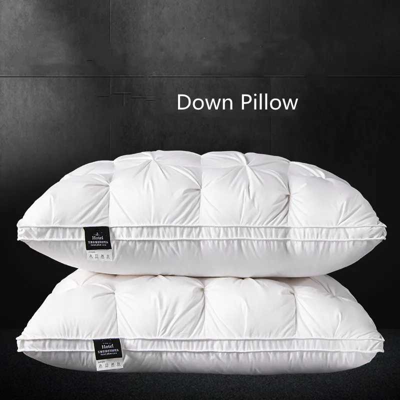 High end down comfortable hotel style down pillow down pillow core cotton white adhesive 3D certificate down pillow core Y240930