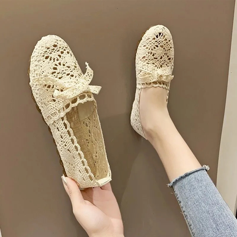 Womens Shoes Fishermans Shoes Womens Mesh Breathable Flat Bottom Soft Bottom Womens Pea Shoes Womens Flat Bottom Shoes YTC65 240930