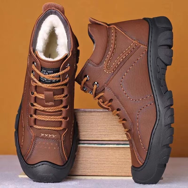2025 new trend model New Plush Thick Cotton Men s High Top Outdoor Snow Boots Fashion Casual Shoes
