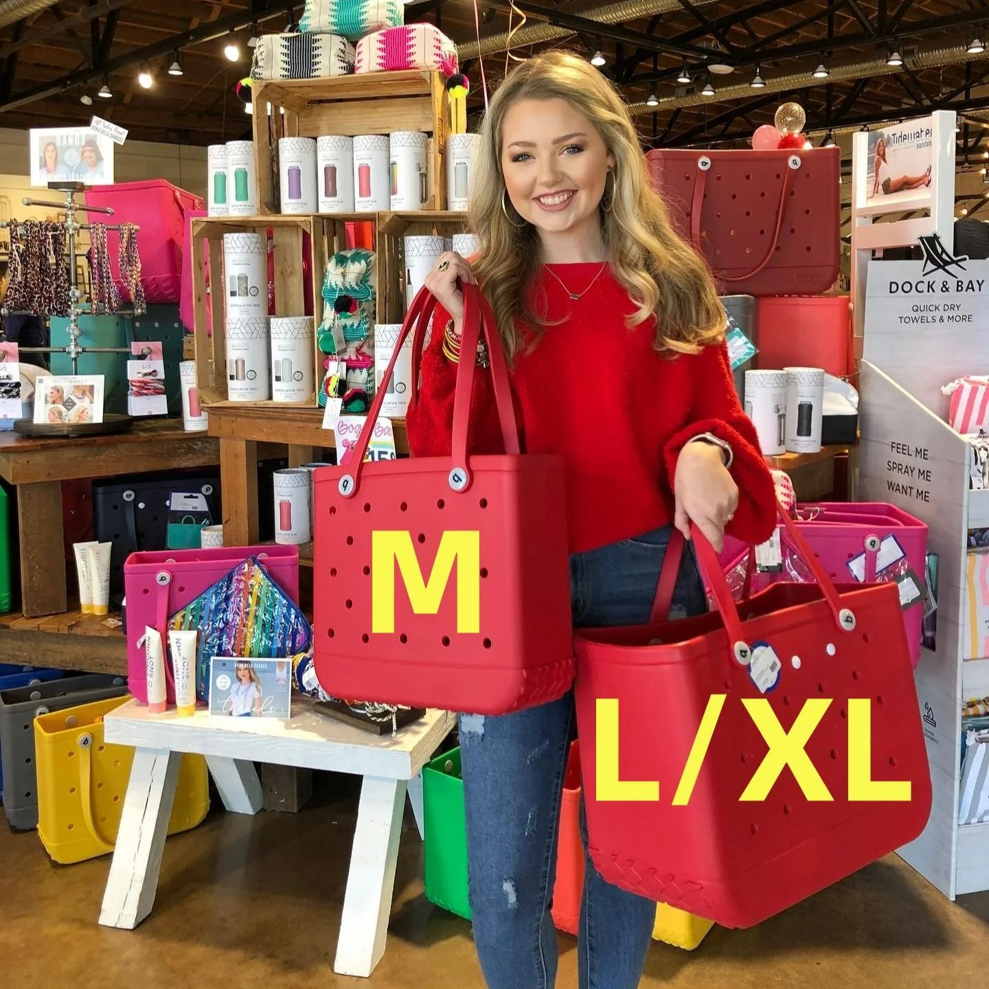 Boggs XL Rubber Waterproof Travel For Women Washable Tote Bag Handbag For Sports Beach Market Pool