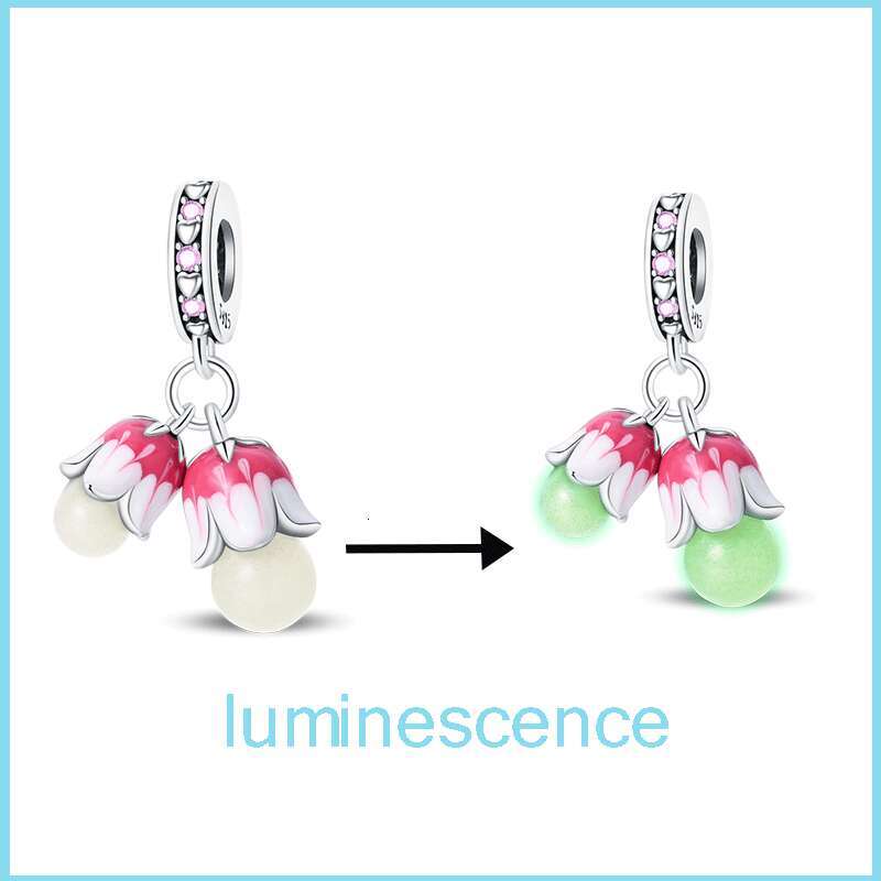 925 Sterling Silver Colorful Luminous Lotus Butterfly Dream Catcher Charms Beads Fit 925 Original Bracelets DIY Jewelry For women Luxury designer jewe