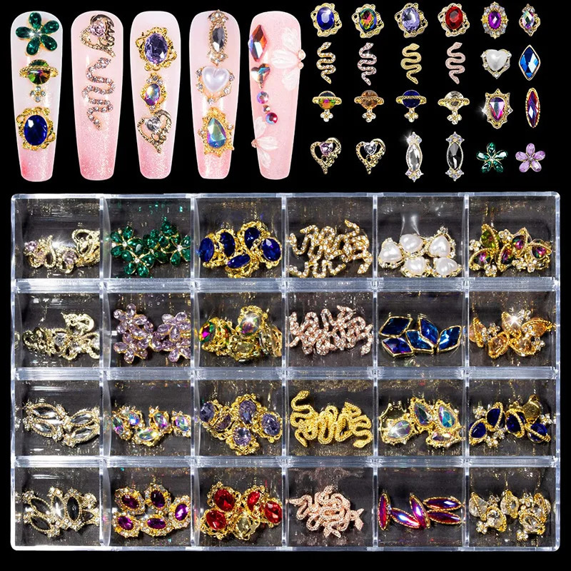 Nail Art Diamond Kit 3D Nail Charm Jewelry Nail Parts Gemstone Crystal Diamond Nail Decoration Accessories 240920