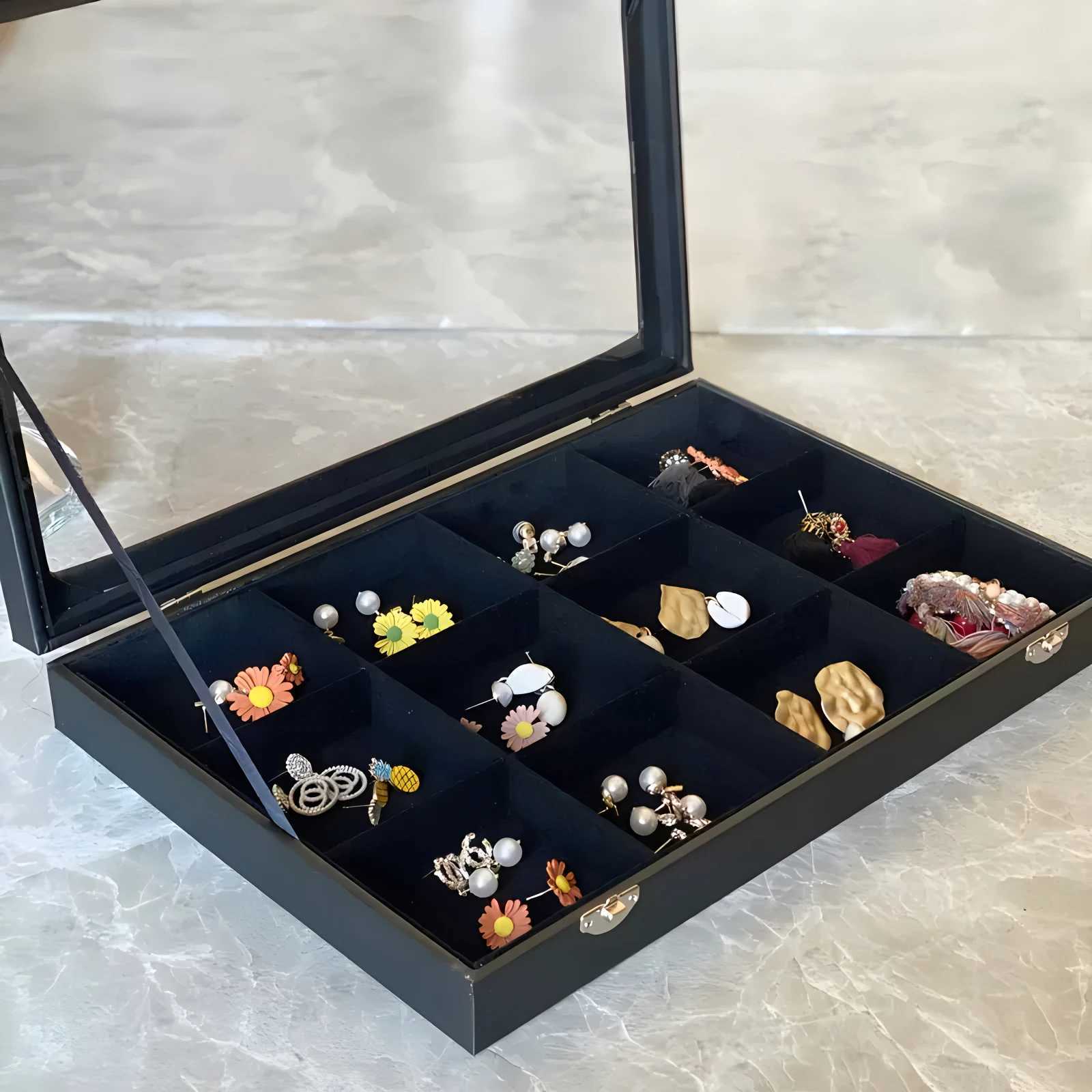 Transparent Bead Box Necklace Ring Earrings Jewelry Display Organizer BoxTray Holder Jewelry Box Y240930