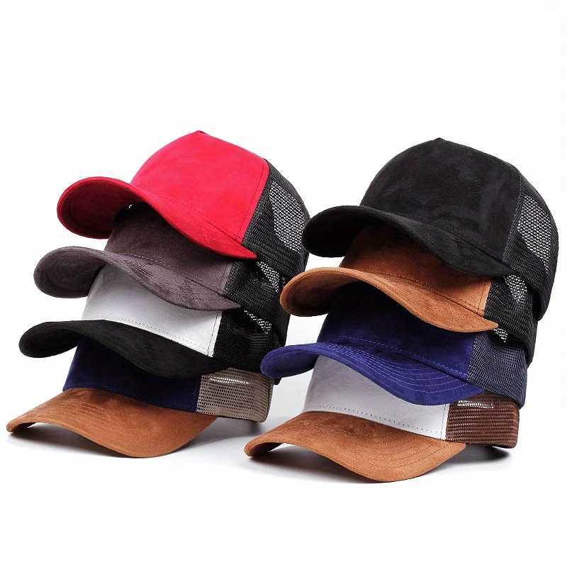 New Fashion Mens Baseball Cap High Quality Breathable Mesh Hat Women Soild Color Adjustable Trucker Caps For Men Casual SnapbackX240930