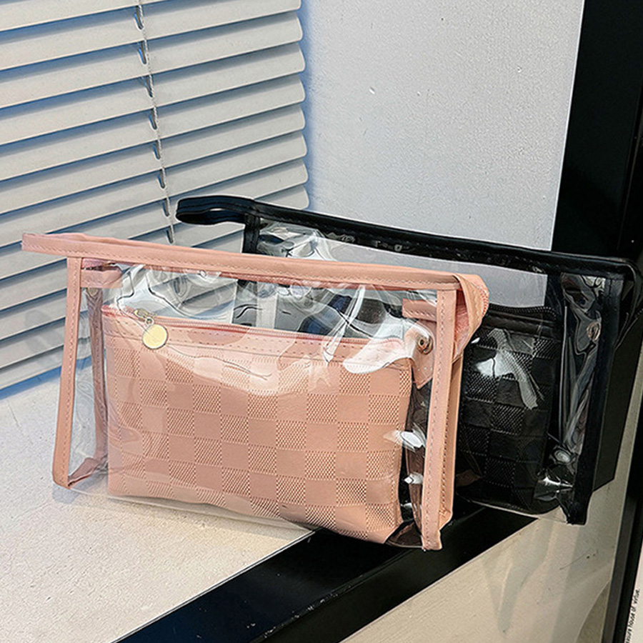 Cosmetics Storage Bag The Tote Bag Pvc Transparent Cosmetic Bag Ins Style Travel Portable Waterproof Handheld Wash Bag Skin Care