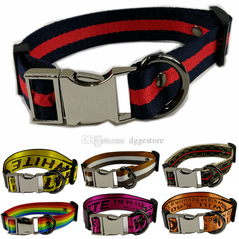 Luxury Dog Collars for Small Medium Large Dogs Adjustable Soft Puppy Collars Durable Heavy Duty Nylon Dog Collar with Quick Release Metal Buckle, Neck Fit 9-27 In B44
