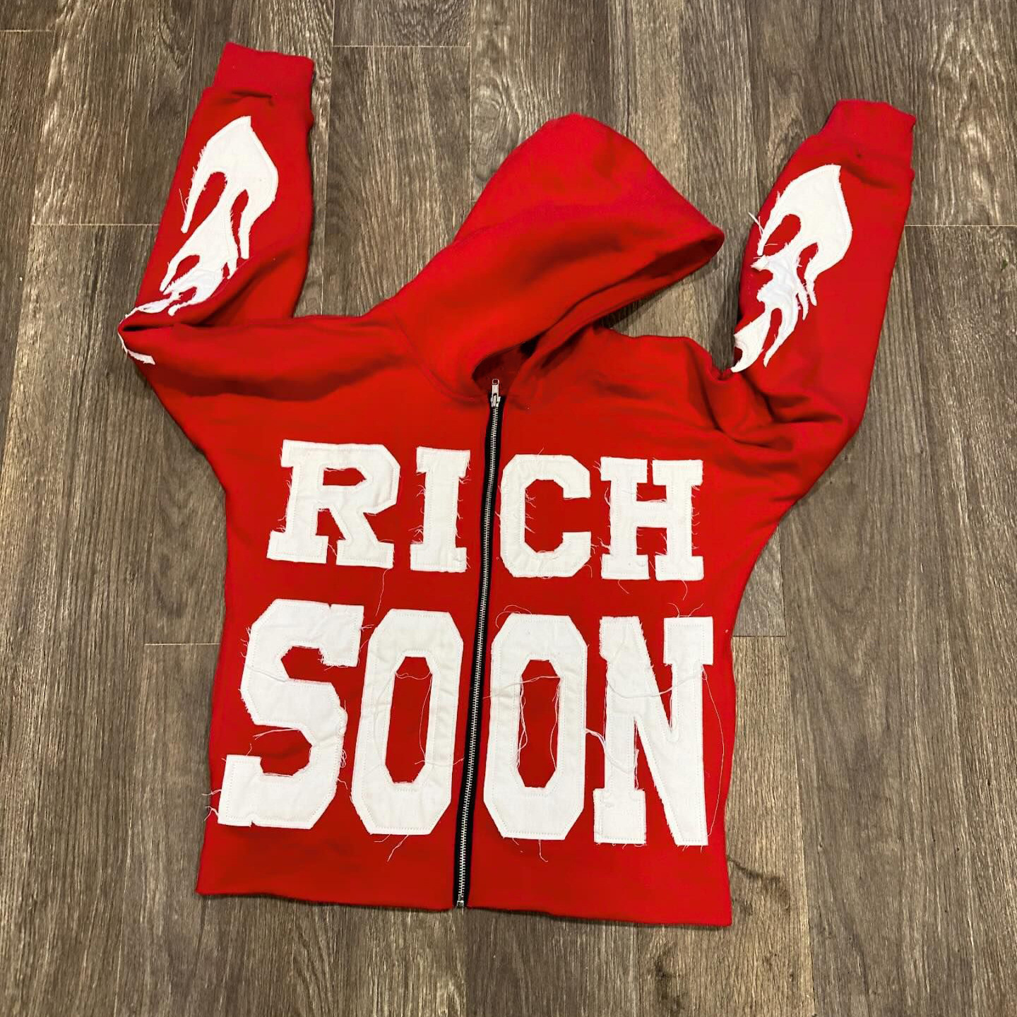 Dauomo Men's Casual Splice Letter Applique Hoodie Sweatshirt