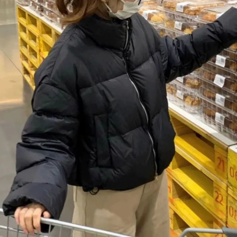Short Womens Winter Jacket Fashion Womens Jacket Korean Inflatable Jacket Warm Thick Park Windproof Loose Jacket 240926