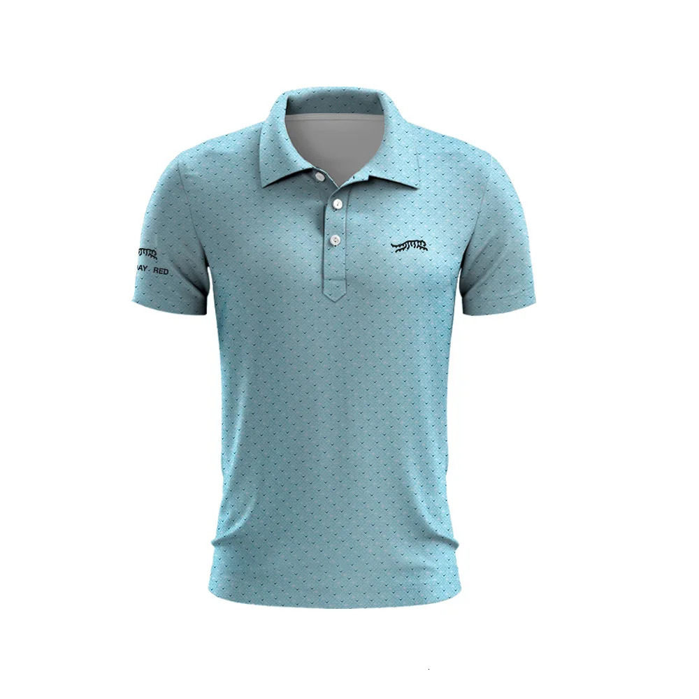 Tiger Woods Golf Sun Day Red Spotted Pattern Mens Summer TShirt Top Quick Drying Club Button Up Polo Shirt 240921