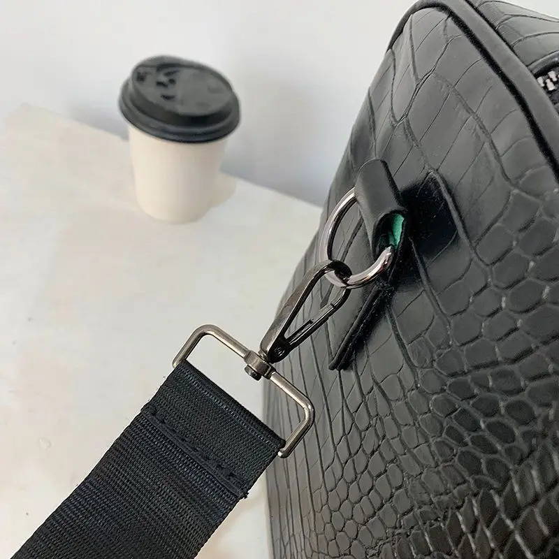 Dry wet separation soft leather luggage bag y handbag fitness yoga weekend shoulder travel bag with shoes bag Q330 240927