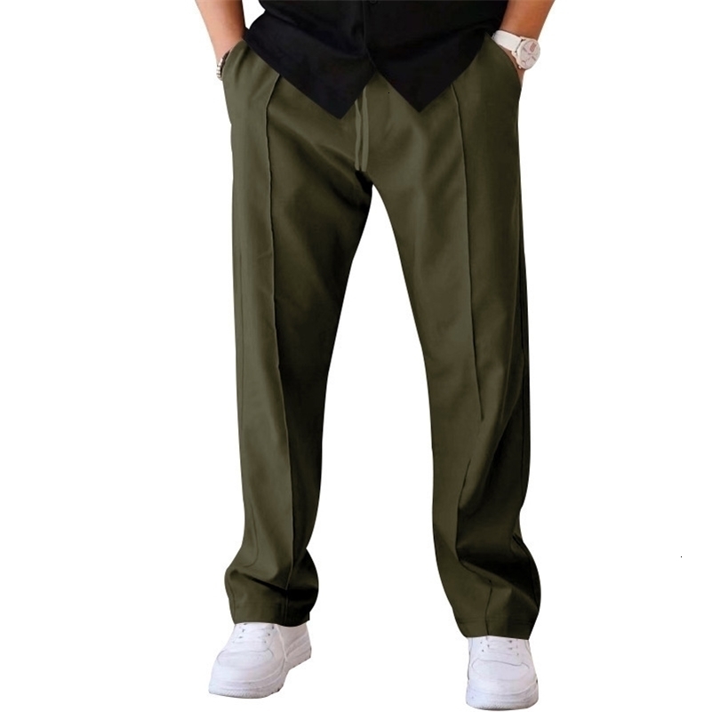 Spring Autumn Men Sweatpants Korean Fashion Sportswear Drawstring Wide Leg Straight Track Pants Cotton Casual Loose Trousers 240923