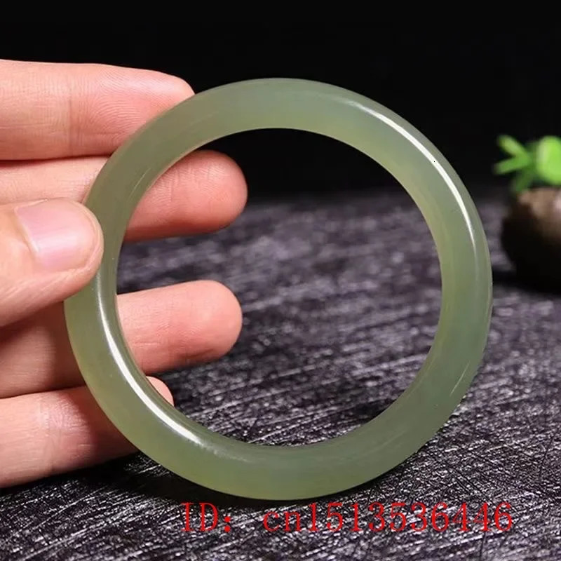 Chinese Hetian Jade Bracelet 54-64mm Charm Jewellery Fashion Accessories Hand-Carved Man Woman Luck Round Bangle Amulet Gifts 240930