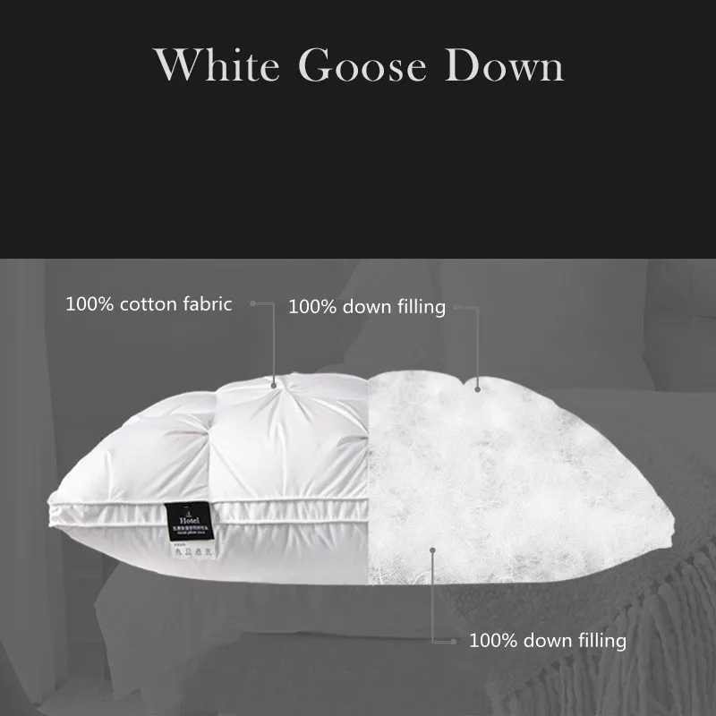 High end down comfortable hotel style down pillow down pillow core cotton white adhesive 3D certificate down pillow core Y240930