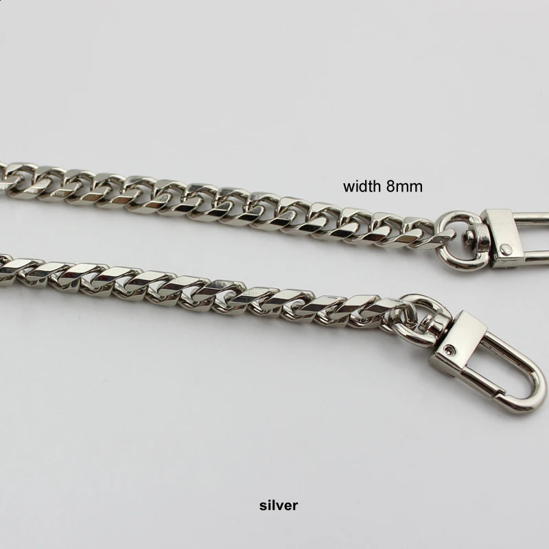 1 piece 8mm wide 110130cm high thick chain metal strap with hook used for repairing bag and handbag chains detachable long replacement 240926
