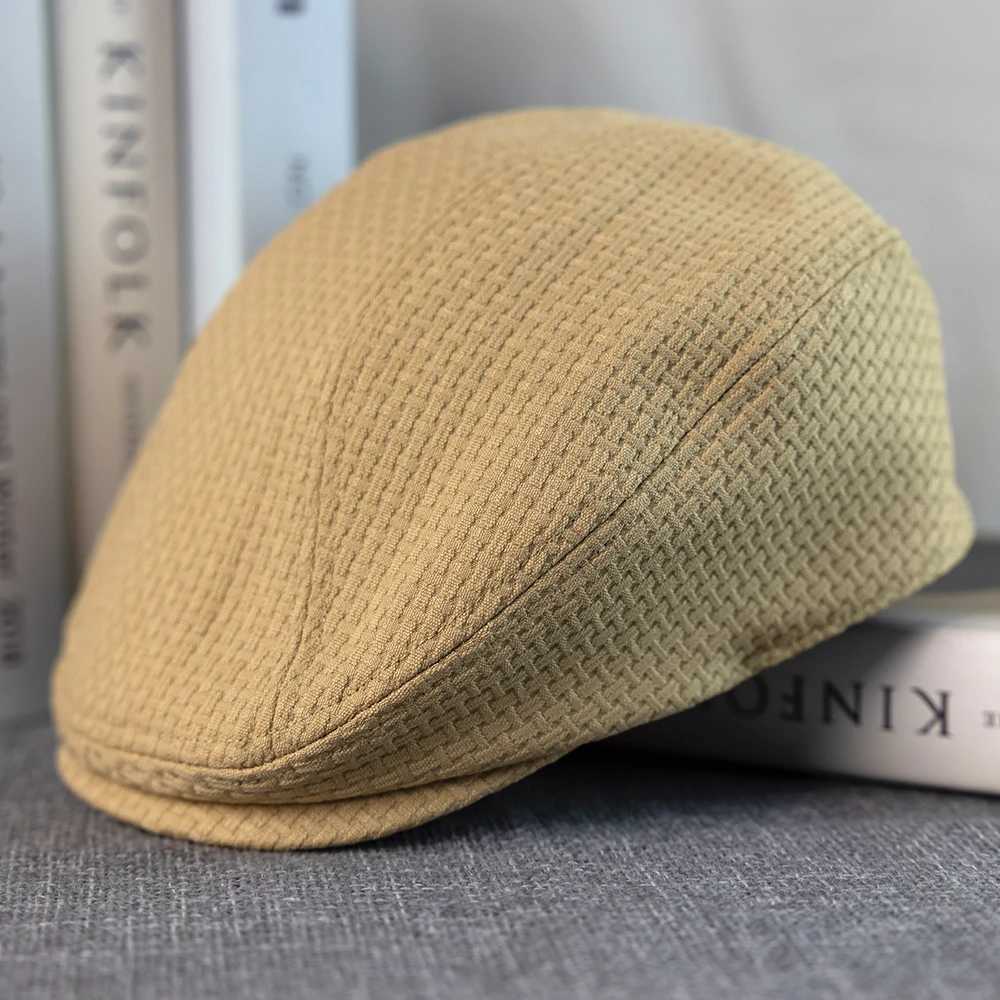 Mens Irish Flat Hat Spring and Autumn Retro Western News Boys Hat Cotton Flat Hat Brown Hat Womens Cowboy Khaki Beret A-31 W240928