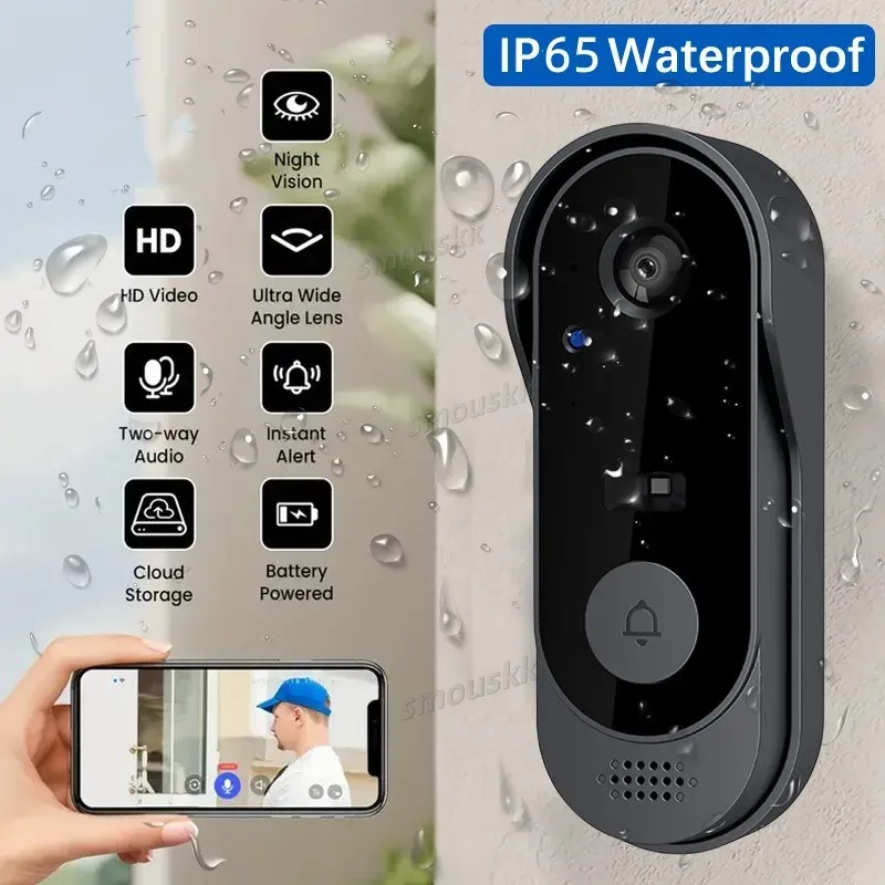 Doorbell With Camera Wireless Bundle Video Doorbell WIFI HD Outdoor Phone Door Bell Camera Security Video Intercom IR