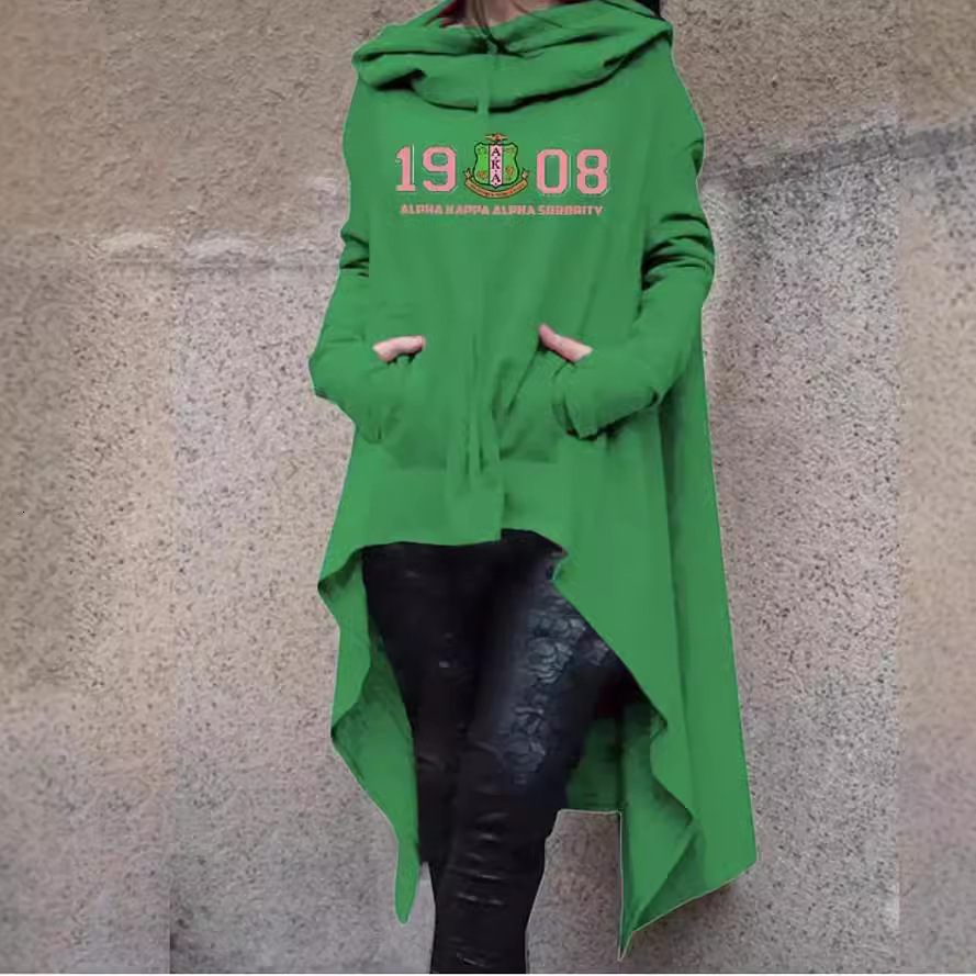 Autumn and winter new irregular long Halloween printed hooded women's hoodie