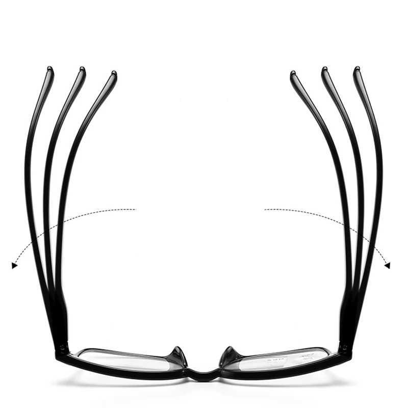 Retro Fashion Progressive Multifocal Reading Glasses Men Women Anti Blue Light Magnifying Presbyopic Glasses Big Full Frame +1.5XJ240907