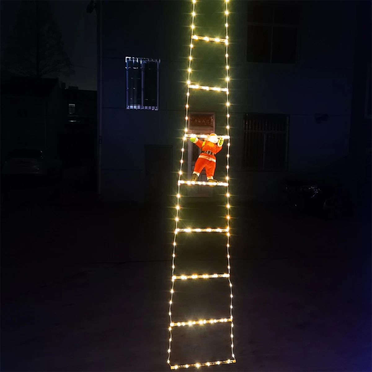 Santa Claus Ladder Warm Light Christmas Decor, Indoor Outdoor Garden Tree Holiday Decoration, 2024