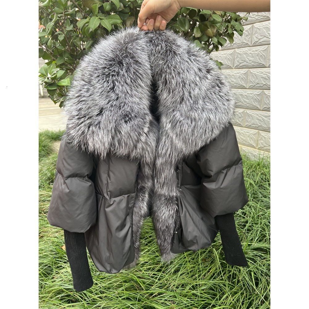 2024 Fashion Autumn Winter Real Fox Fur Collar Thick Women Warm Duck Down Jacket Outerwear New Female Coat