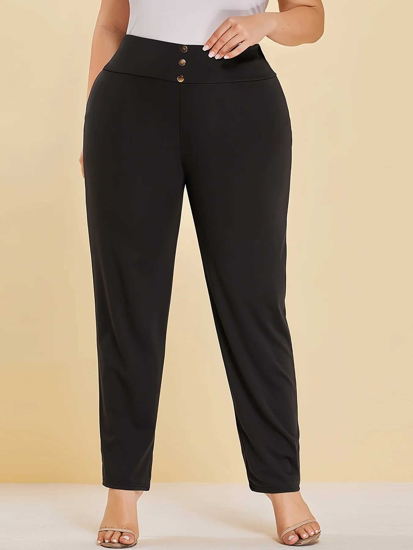 Autumn and winter new womens plus size knitted fabric casual models slit design straight trousers XJ250616