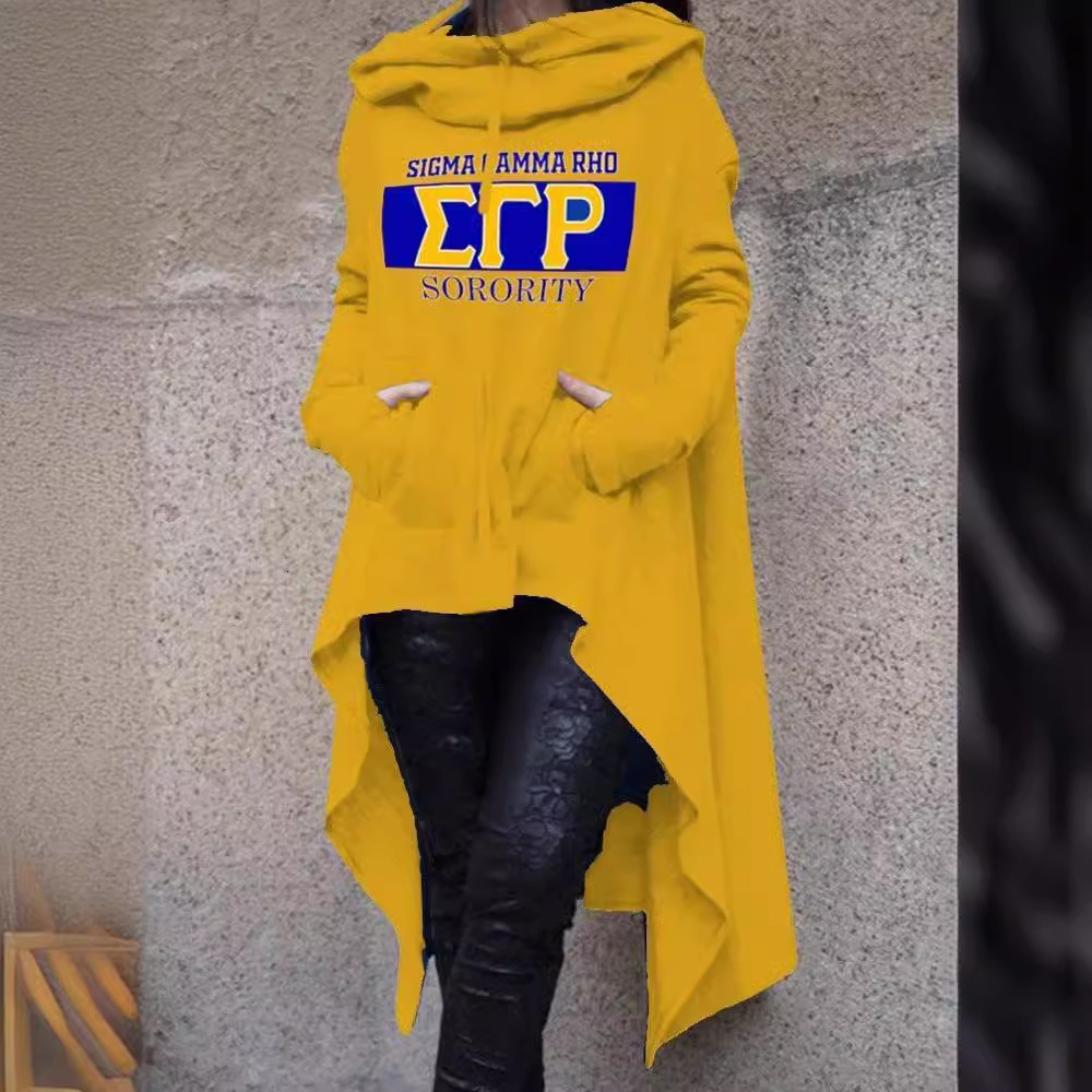 Autumn and winter new irregular long Halloween printed hooded women's hoodie