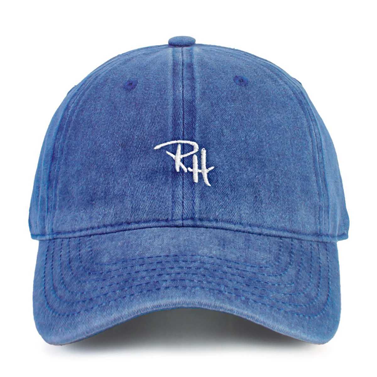 A RH Letter Embroidery Baseball Cap Vintage Washed Distressed Peaked Cap Suitable For Beach And Sunshine To Avoid Burning RooX240930