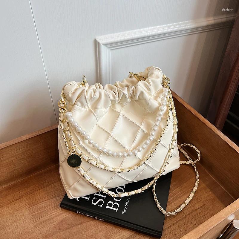 Shoulder Bags Pearl Chain Women's Handbag Leather Bag Fashion Brand Shopping Crossbody Casual Tote Messenger 68b0