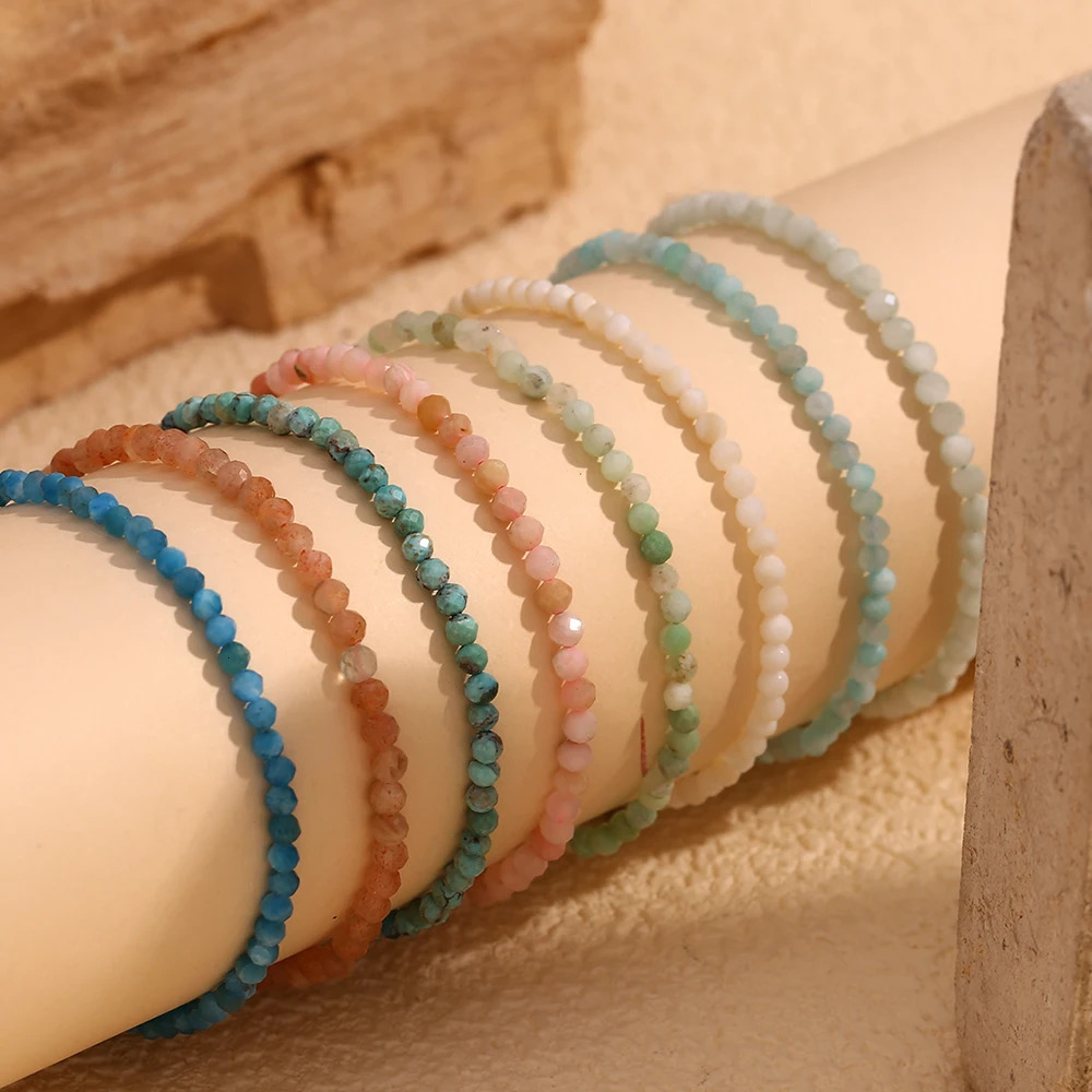 MamacitaSlay Elegant m Natural Stone Beads ite Apatite Turquoise Bracelets summer waterproof jewellery women Accessories 240919