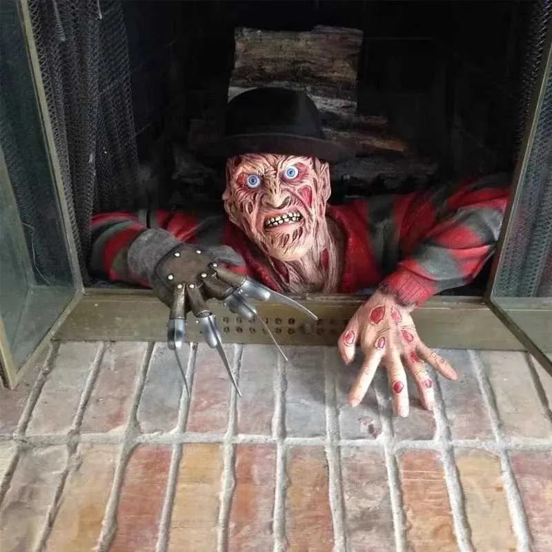 Iron model doll sculpture indoor desktop sculpture DIY home party decoration horror crawling zombie outdoor garden Halloween decoration